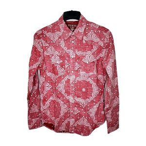 Guess Los Angeles Men's Shirt Size S Pearl Snap Long Sleeve Western Wear